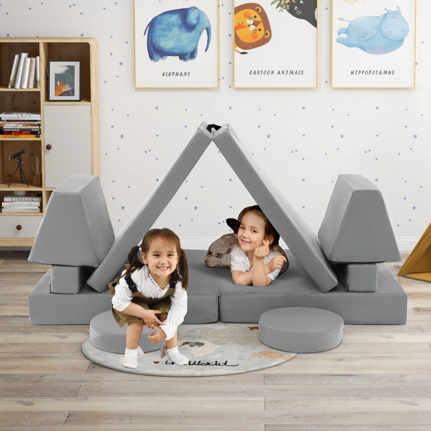 Kids Modular Play Couch 10-Piece Foam Sofa Set