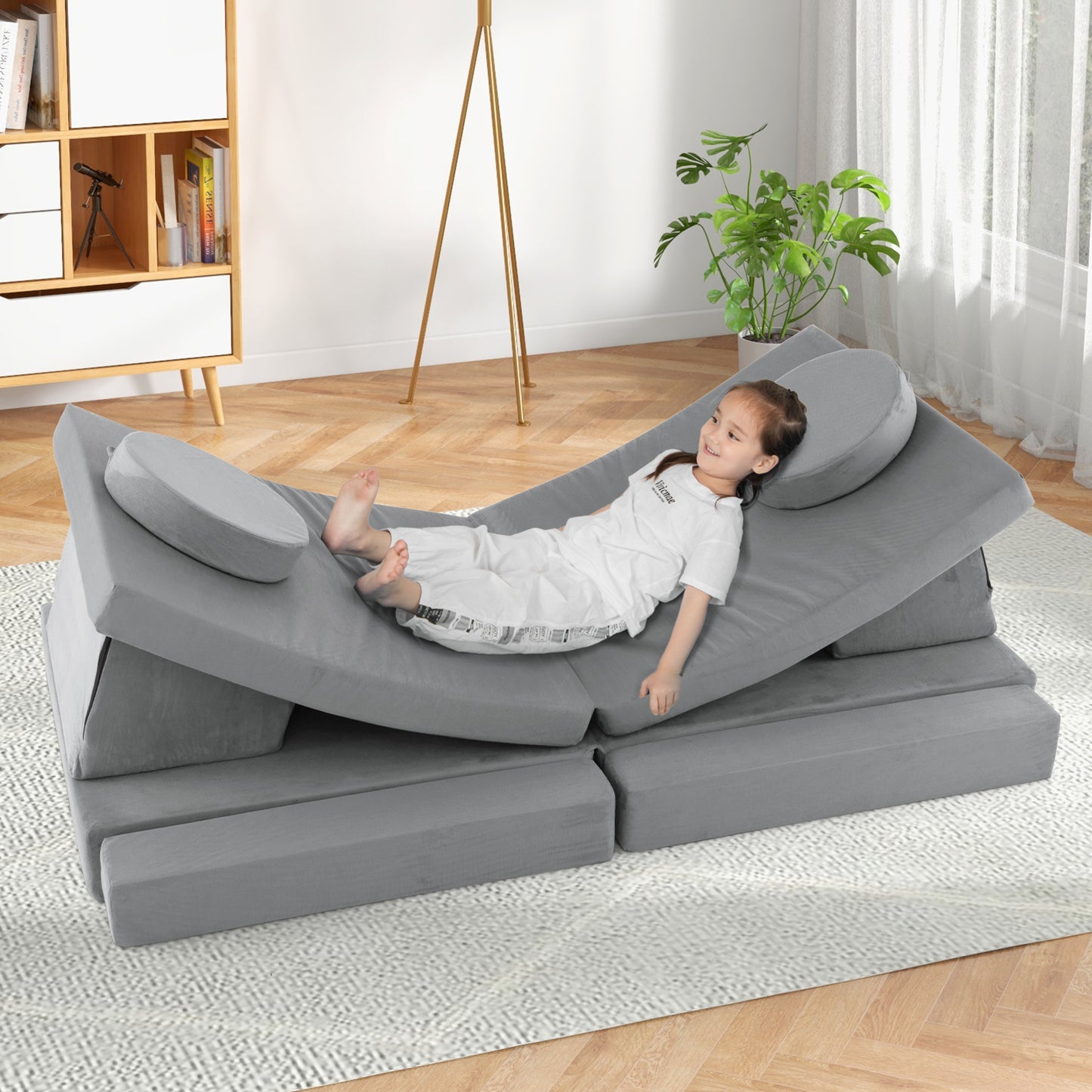 Kids Modular Play Couch 10-Piece Foam Sofa Set