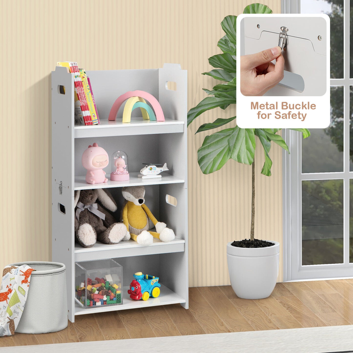 Kids Table and Chair Set with 4-in-1 Storage - Gray