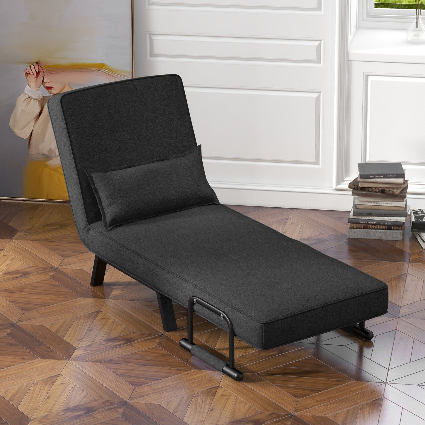 Convertible Sleeper Chair with 6 Position Adjustable Backrest
