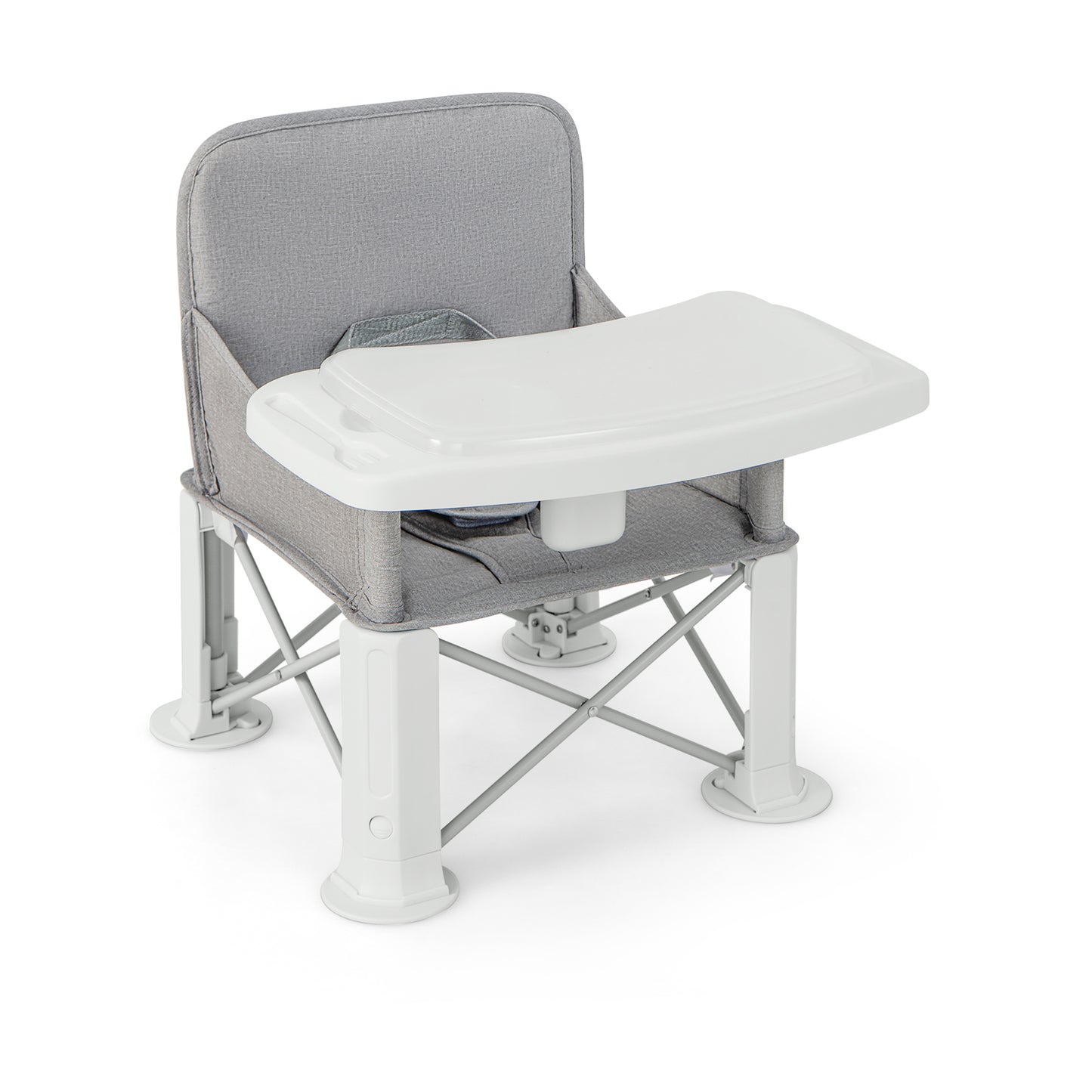 Portable Baby Booster Seat with Double Tray and Storage Bag