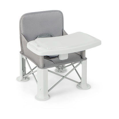Portable Baby Booster Seat with Double Tray and Storage Bag