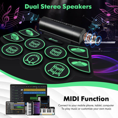 Electronic Drum Set with 2 Build-in Stereo Speakers for Kids