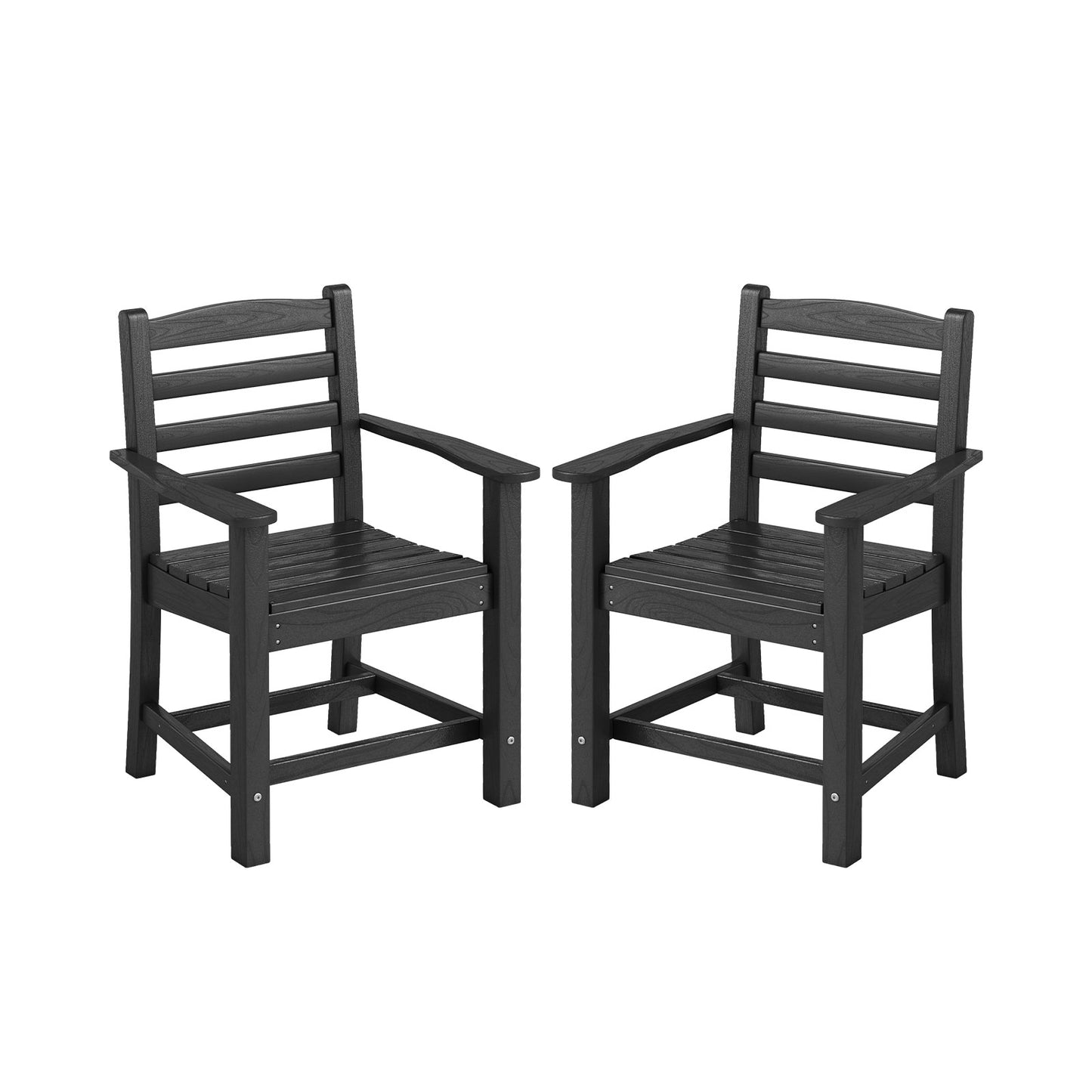 HDPE Patio Dining Chairs Set of 2 with Wide Armrests