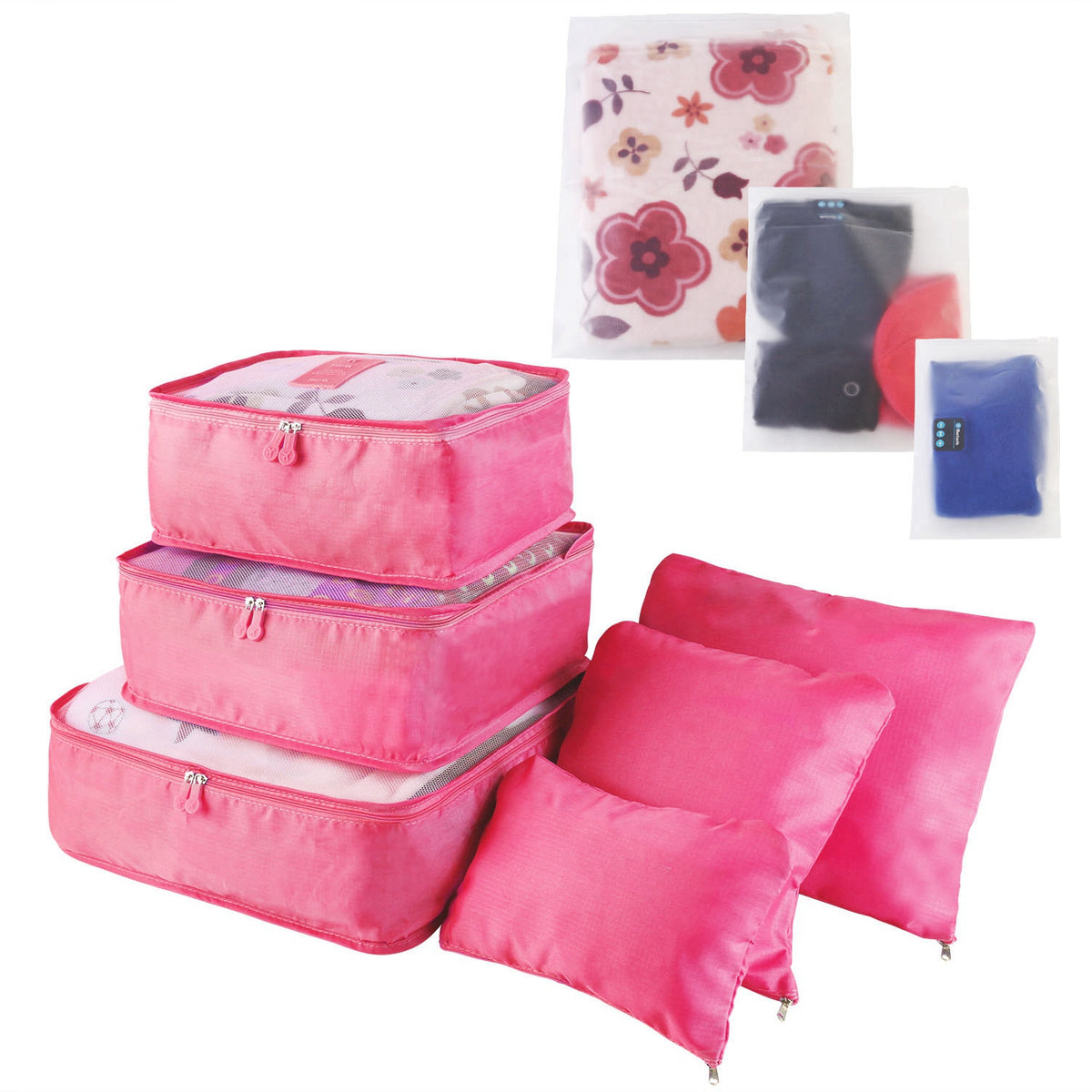 HG_9PcsClothesStorageBag(HotPink)_GPCT1234
