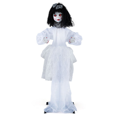 Halloween Doll Girl with Shakeable Head and Posable Arms