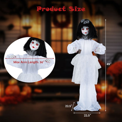 Halloween Doll Girl with Shakeable Head and Posable Arms