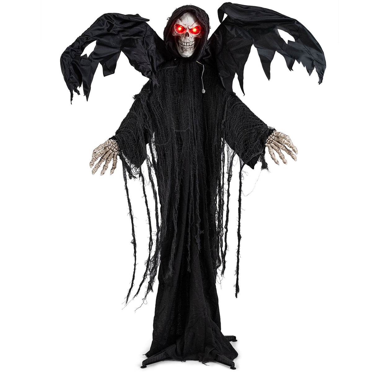 Halloween Standing Grim Reaper with Red Eyes and Shaking Head
