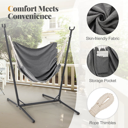 Hammock Chair with Stand 6-Position Adjustable Height