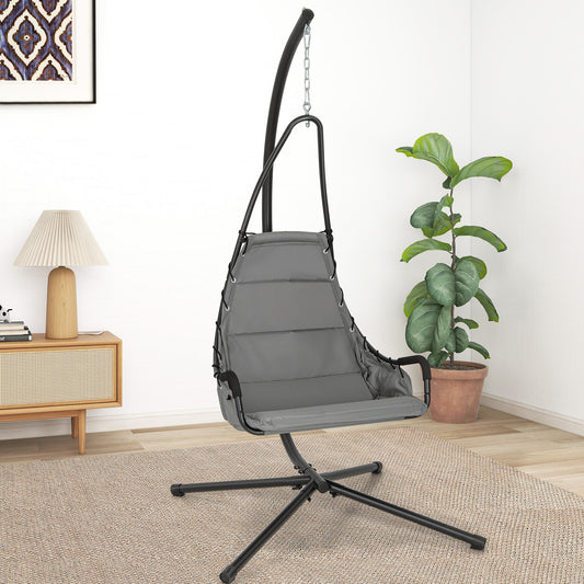 Hanging Swing Chair with Stand and Extra Large Padded Seat
