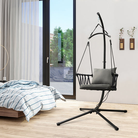 Hanging Swing Chair with Stand - Gray