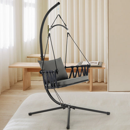 Hanging Swing Chair with Stand - Gray