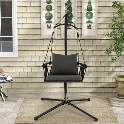 Hanging Swing Chair with Stand - Gray
