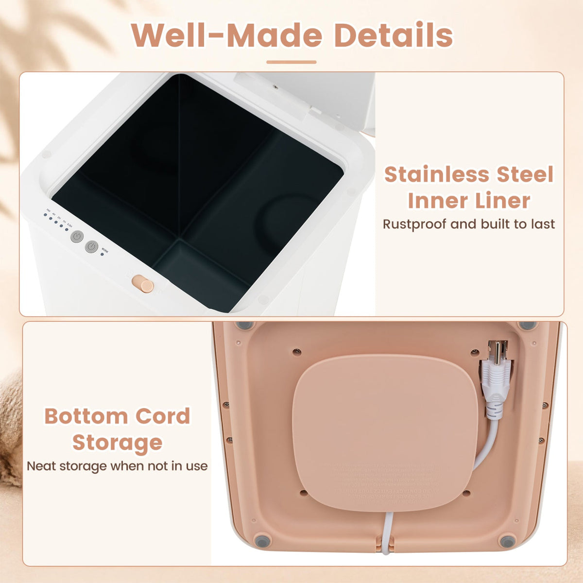 Heated Towel Warmer with Timer and Auto Shut-Off, 20L