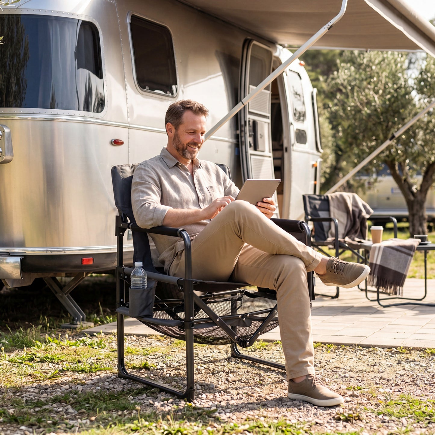 Camping Chair Heavy Duty with Cup Holder and Bottle Opener