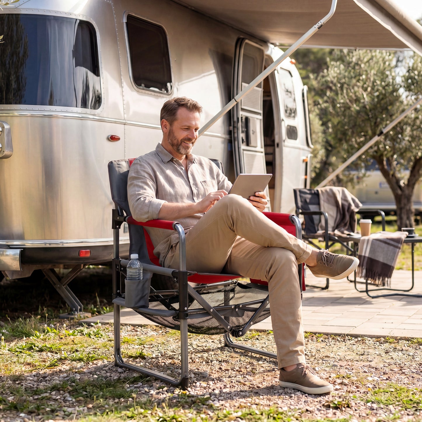 Camping Chair Heavy Duty with Cup Holder and Side Pocket