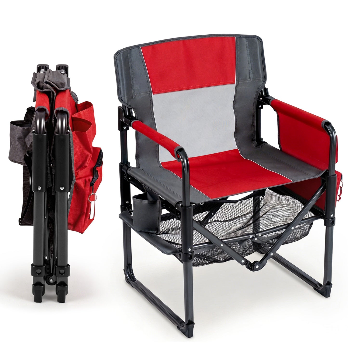 Camping Chair Heavy Duty with Cup Holder and Side Pocket