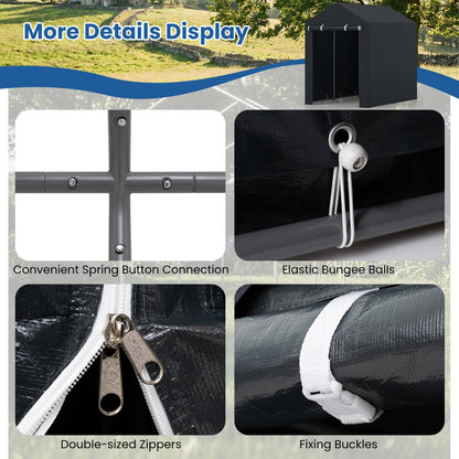 Portable Storage Shed with Roll-Up Zipper Door