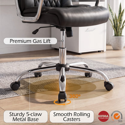 Big and Tall Office Chair with Lumbar Support & Metal Base