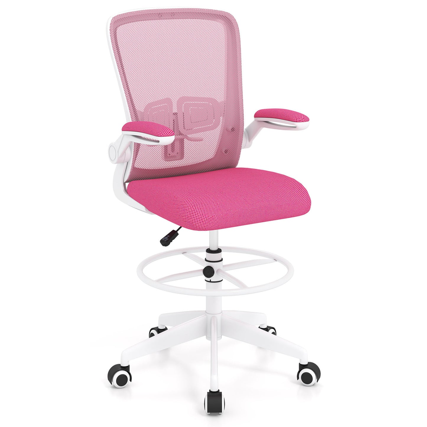 Drafting Chair with Flip-Up Arms and Adjustable Height