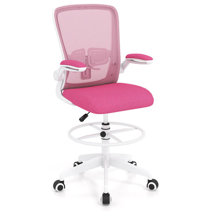 Drafting Chair with Flip-Up Arms and Adjustable Height