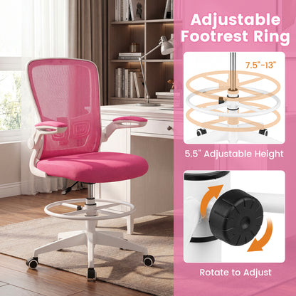Drafting Chair with Flip-Up Arms and Adjustable Height