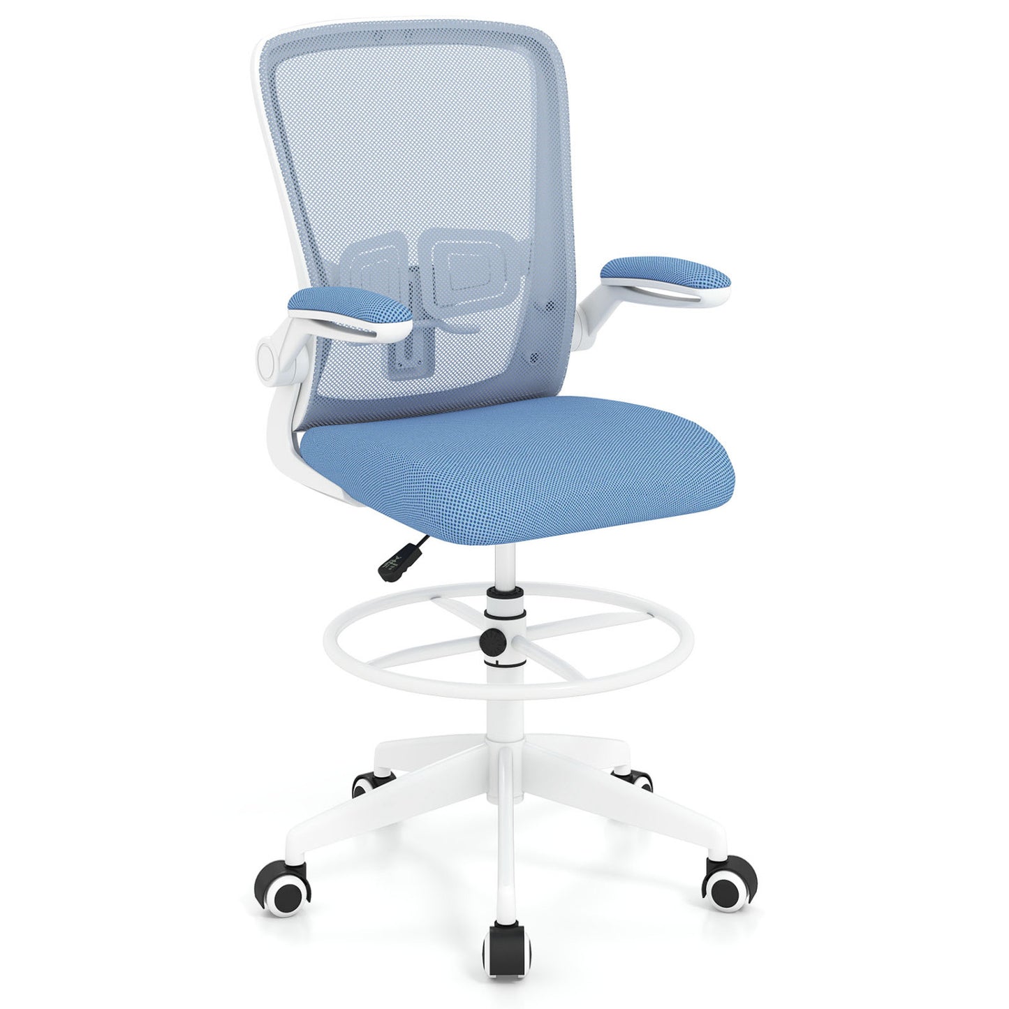 Drafting Chair with Flip-Up Arms and Adjustable Height