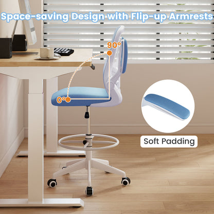 Drafting Chair with Flip-Up Arms and Adjustable Height