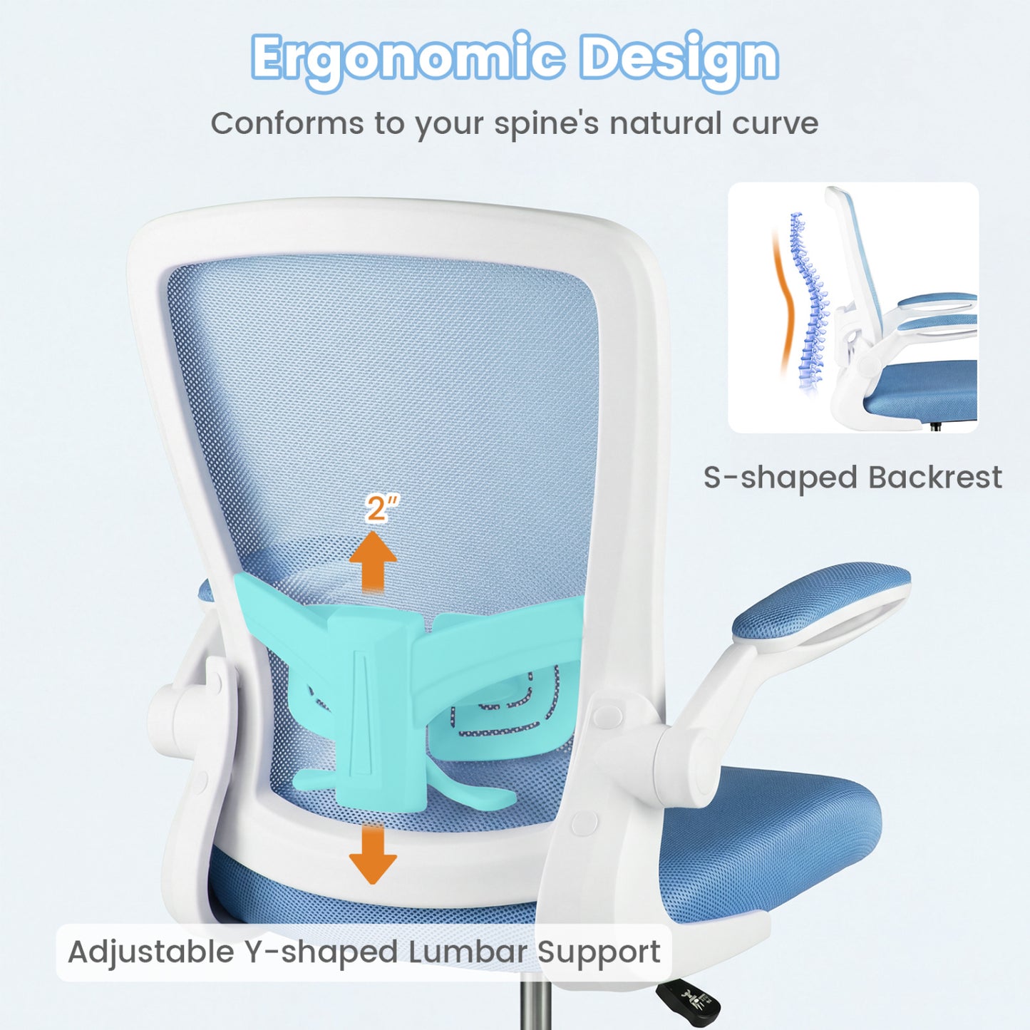 Drafting Chair with Flip-Up Arms and Adjustable Height