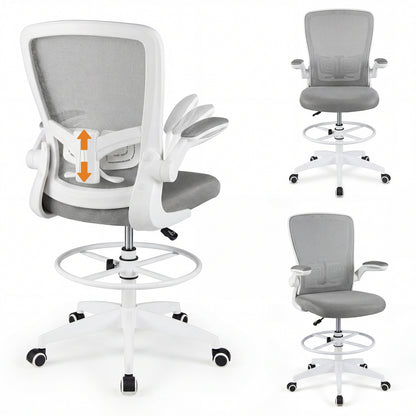 Drafting Chair with Flip-Up Arms and Adjustable Height