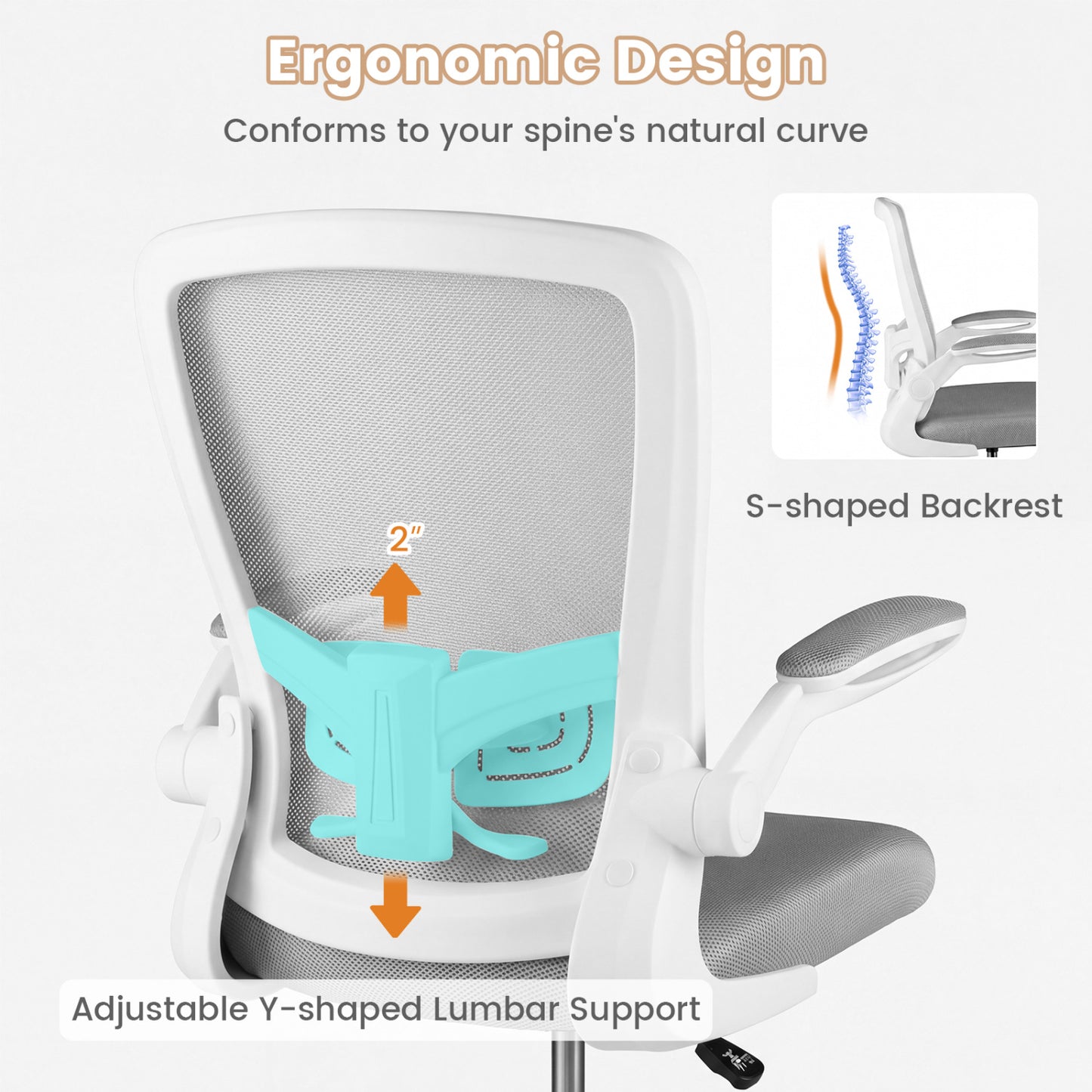 Drafting Chair with Flip-Up Arms and Adjustable Height