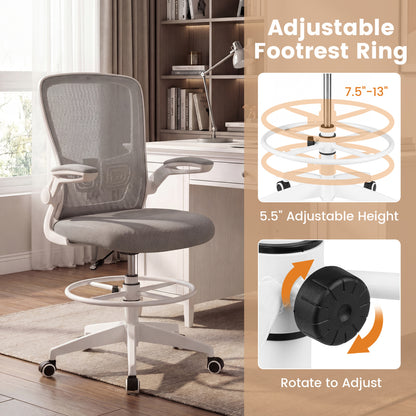 Drafting Chair with Flip-Up Arms and Adjustable Height