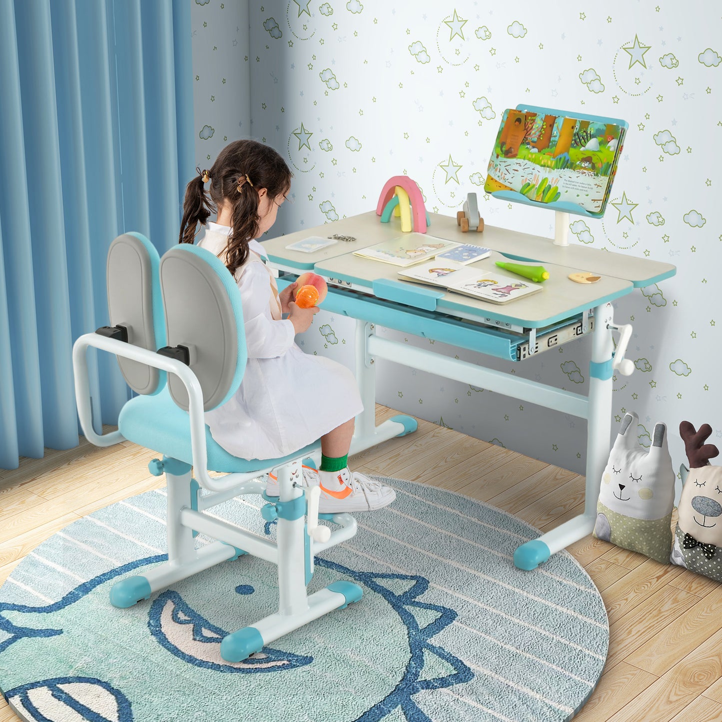 Kids Desk with Adjustable Height and Tilt Desktop