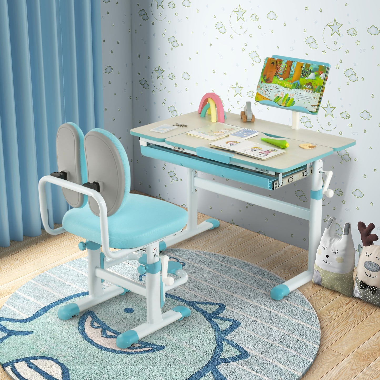 Kids Desk with Adjustable Height and Tilt Desktop