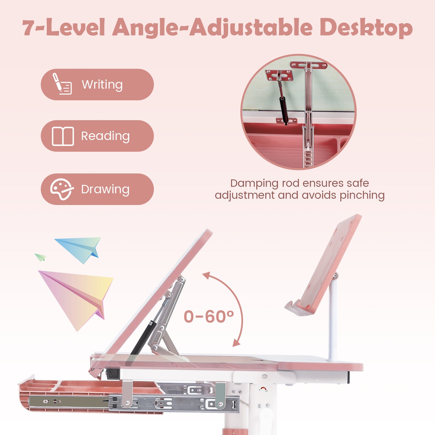 Kids Desk with Adjustable Height and Tilt Desktop