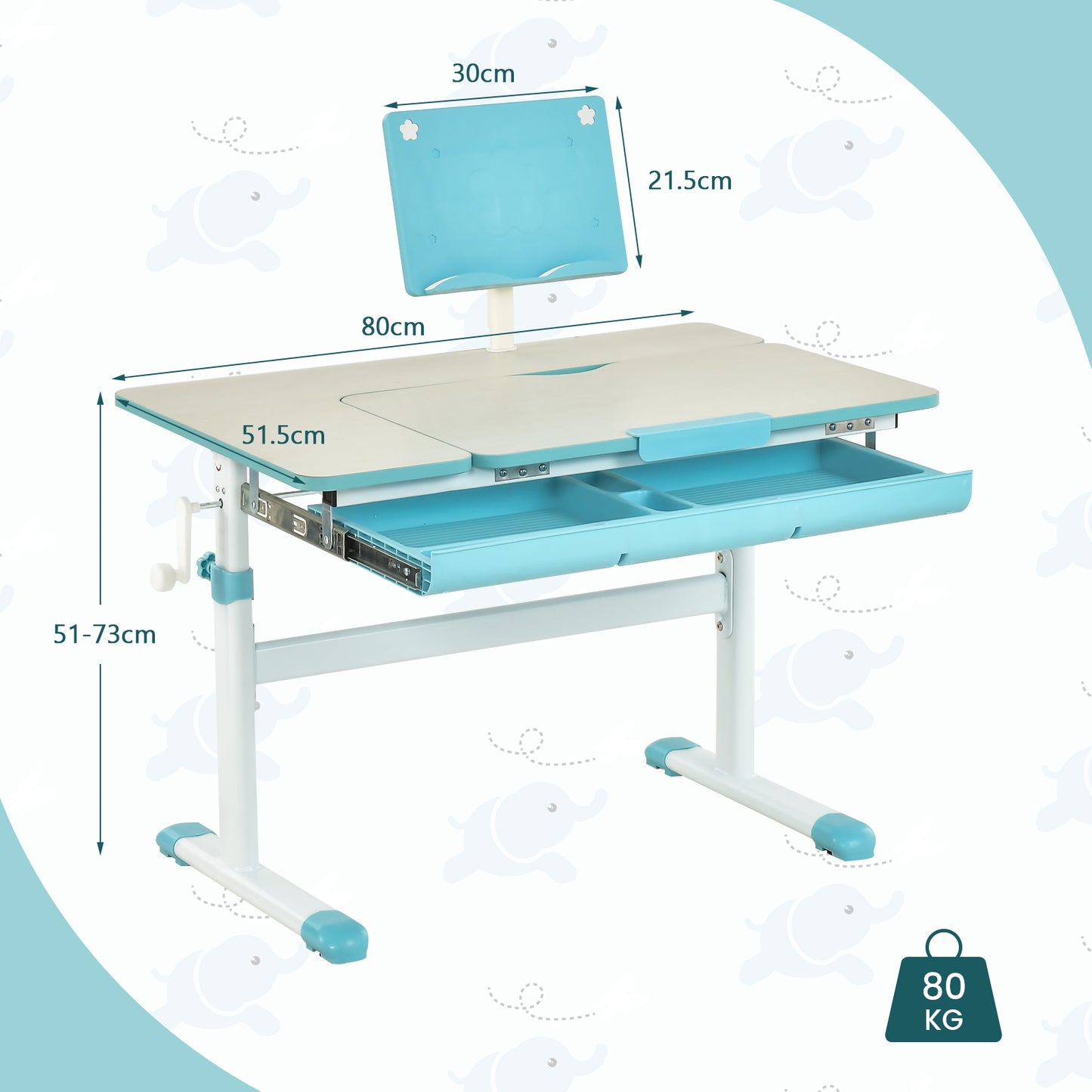 Kids Desk with Adjustable Height and Tilt Desktop