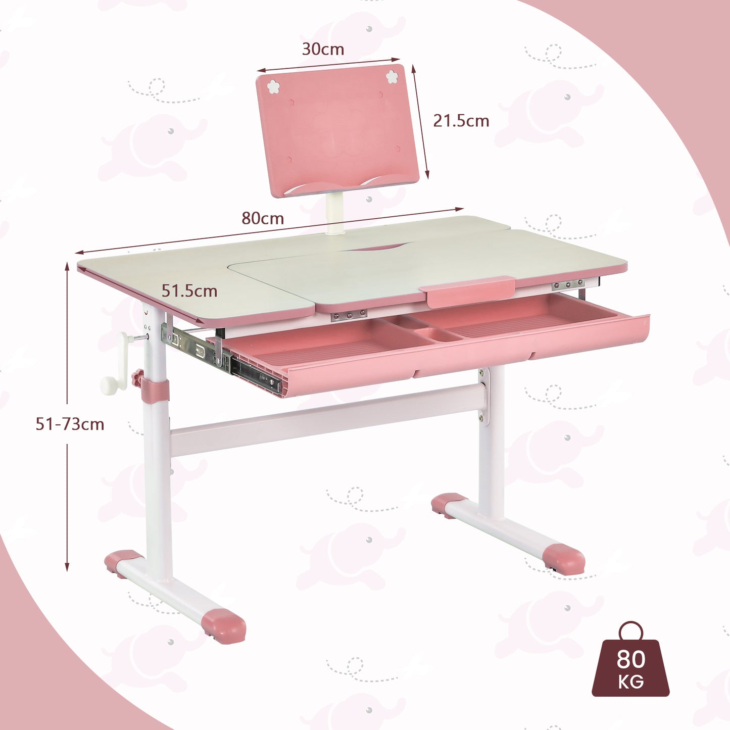 Kids Desk with Adjustable Height and Tilt Desktop