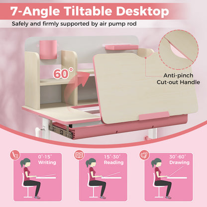 Kids Study Desk with Adjustable Height & Tilt Desktop
