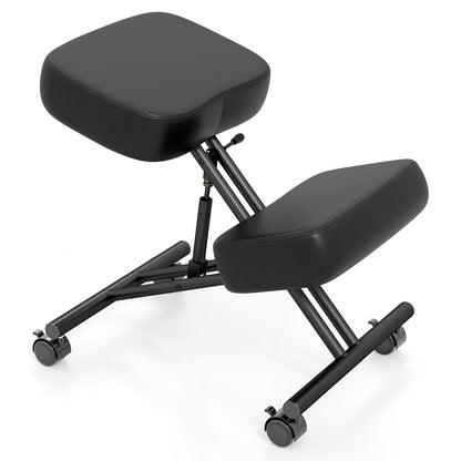Height Adjustable Kneeling Chair with Cushioned Seat