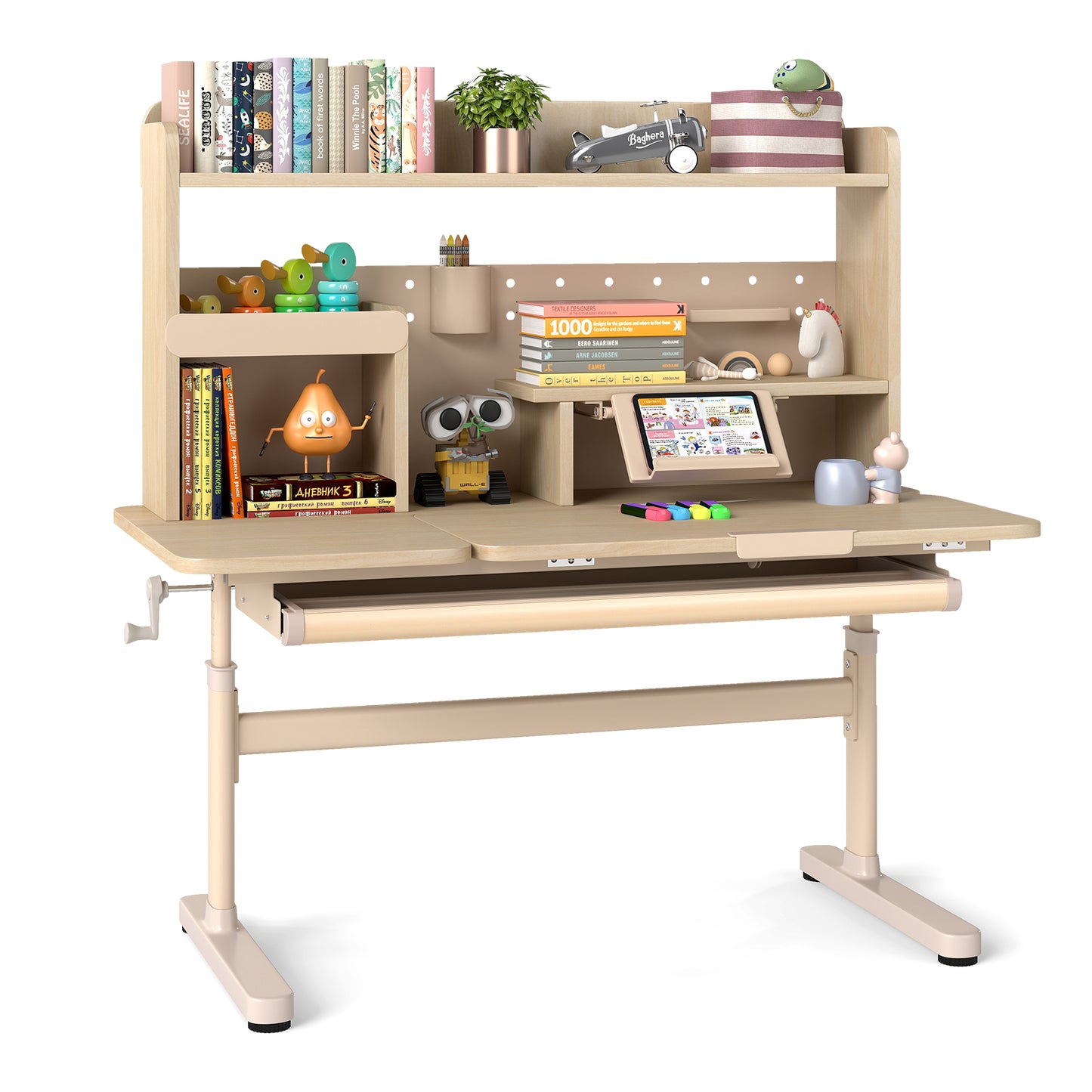 Height Adjustable Kids Study Desk with Tilting Desktop