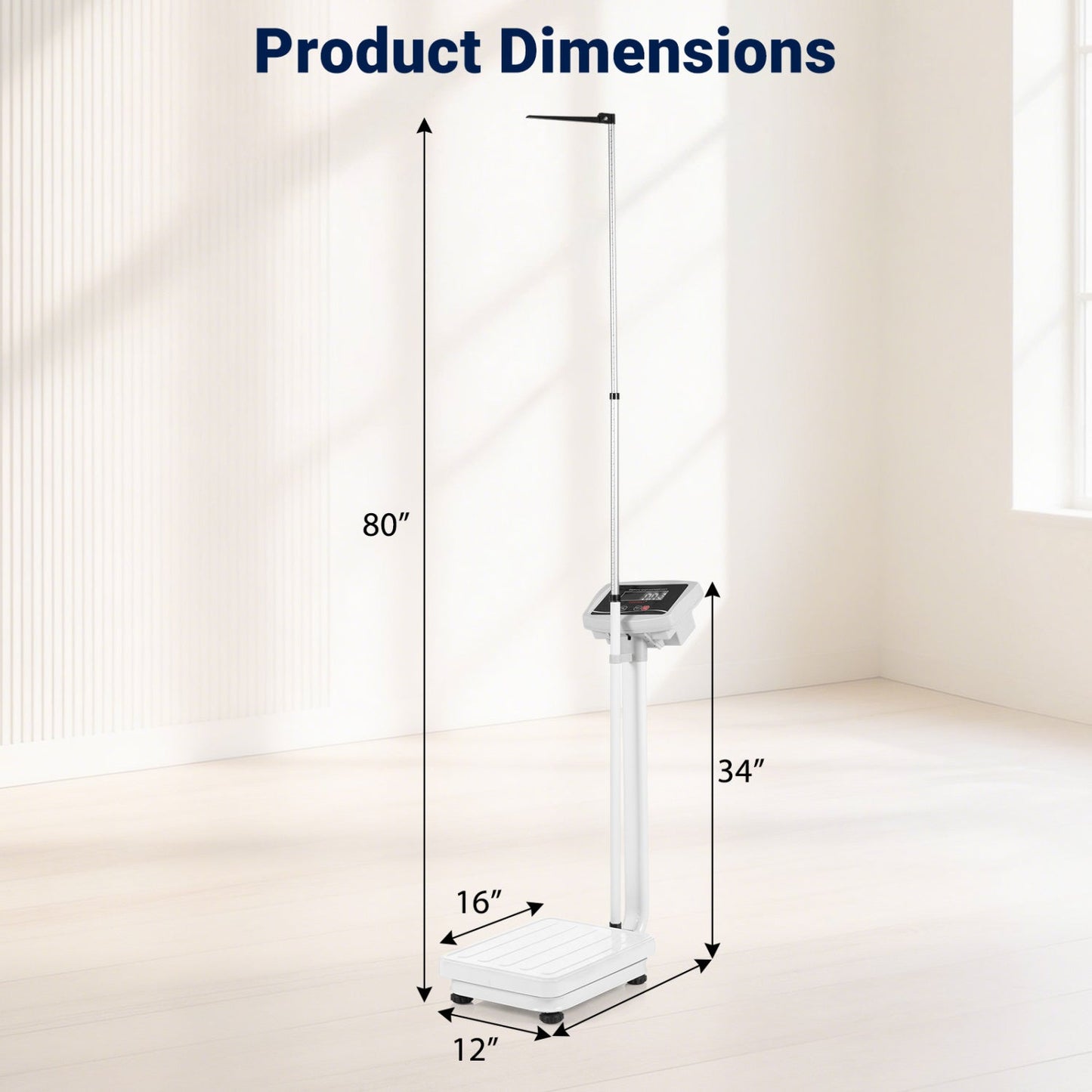 Digital Height and Weight Scale with LED Display 400 lbs