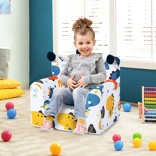 Kids Sofa Chair with Armrest and Pillow - Blue