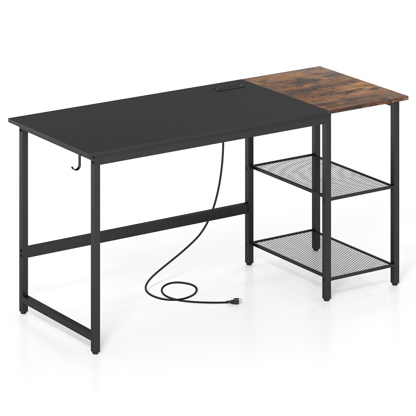 59 Inch Home Office Computer Desk with Removable Storage Shelves