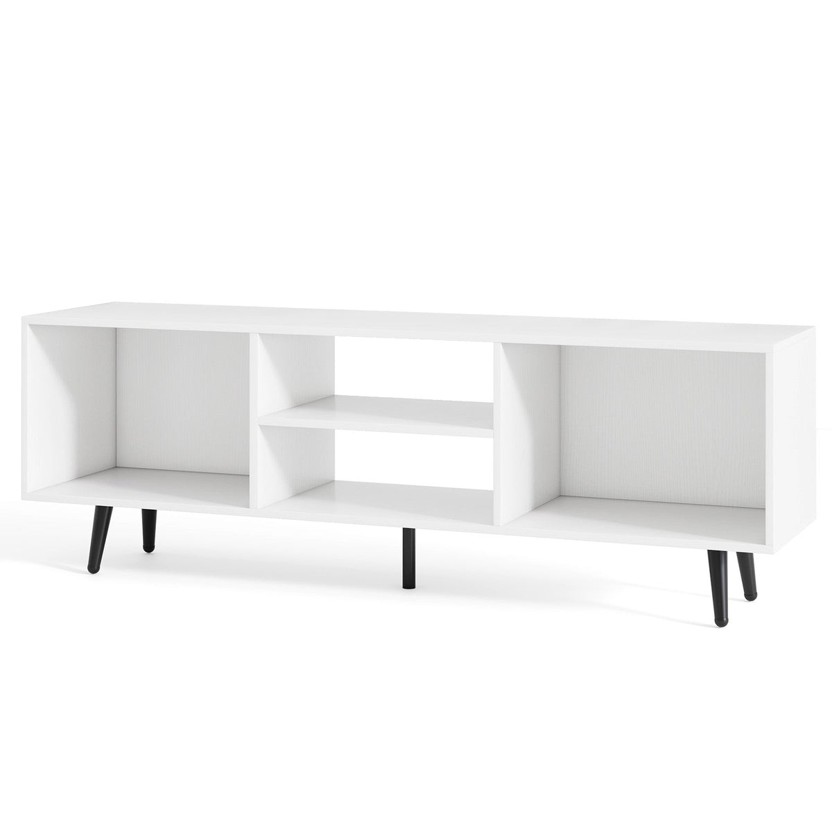 47.5 Inches TV Stand for 55-Inch TV with Compartments and Metal Legs