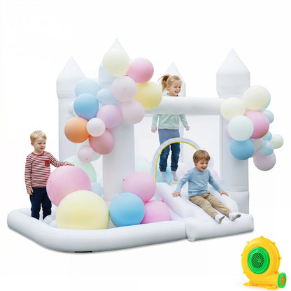 Inflatable Bounce House with Slide, Basketball Hoop & Blower