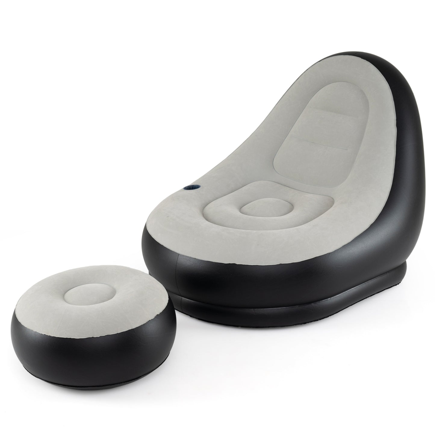 Inflatable Lounge Chair with Ottoman - Flocked Surface