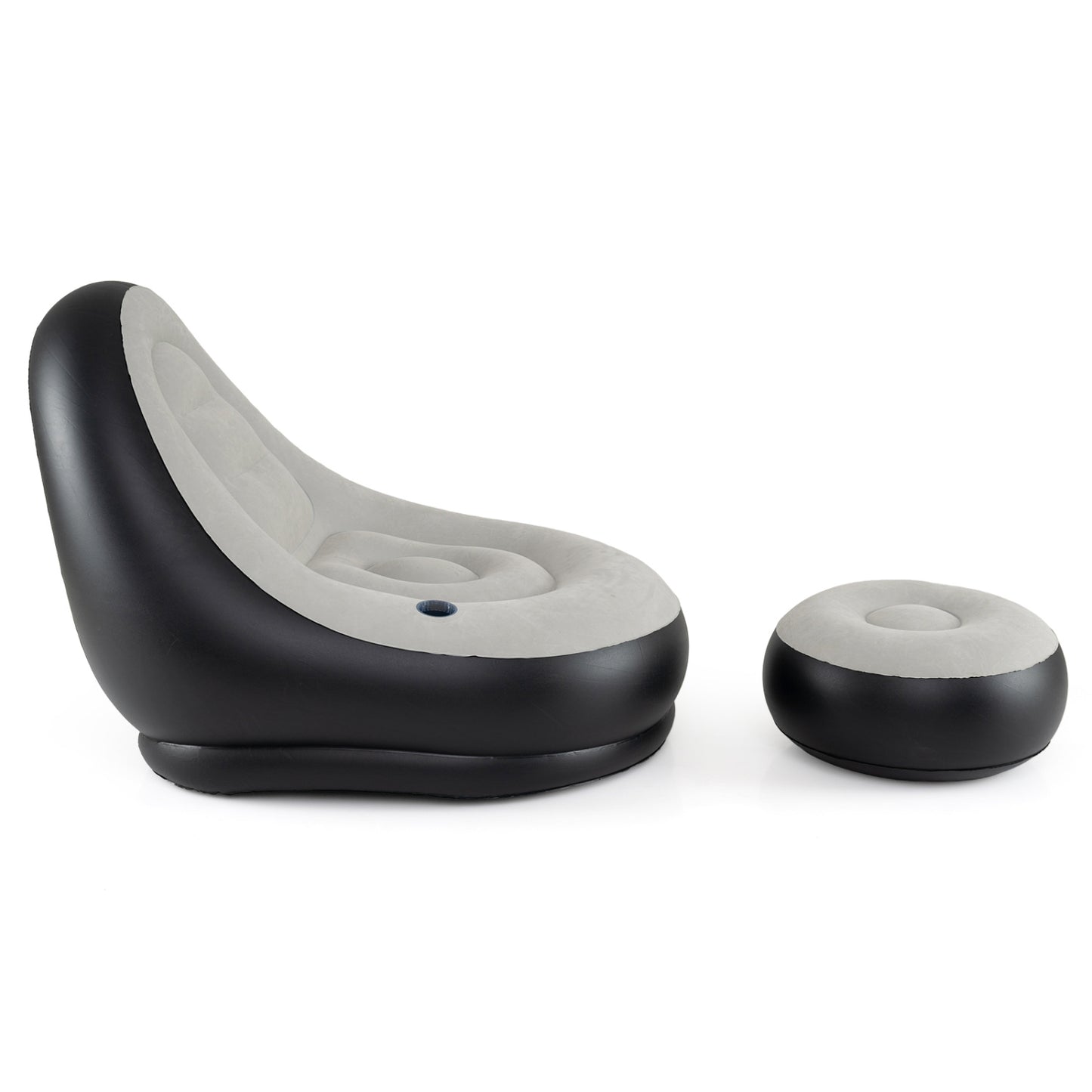 Inflatable Lounge Chair with Ottoman - Flocked Surface