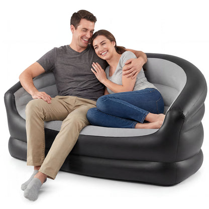 Inflatable Loveseat Couch 2-Seater with Flocked Surface