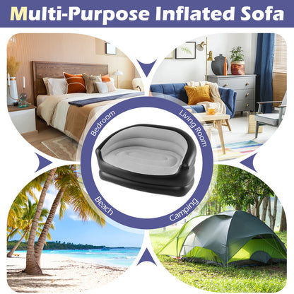 Inflatable Loveseat Couch 2-Seater with Flocked Surface