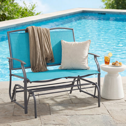 Outdoor Rocking Loveseat for Two - Steel Frame Patio Chair